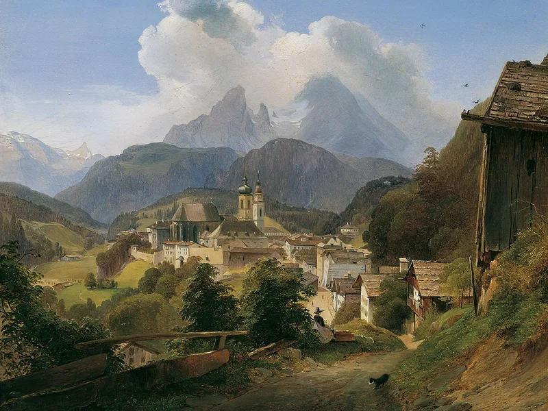 1797-v - Berchtesgaden con il monte Watzmann - Galleria austriaca Belvedere
